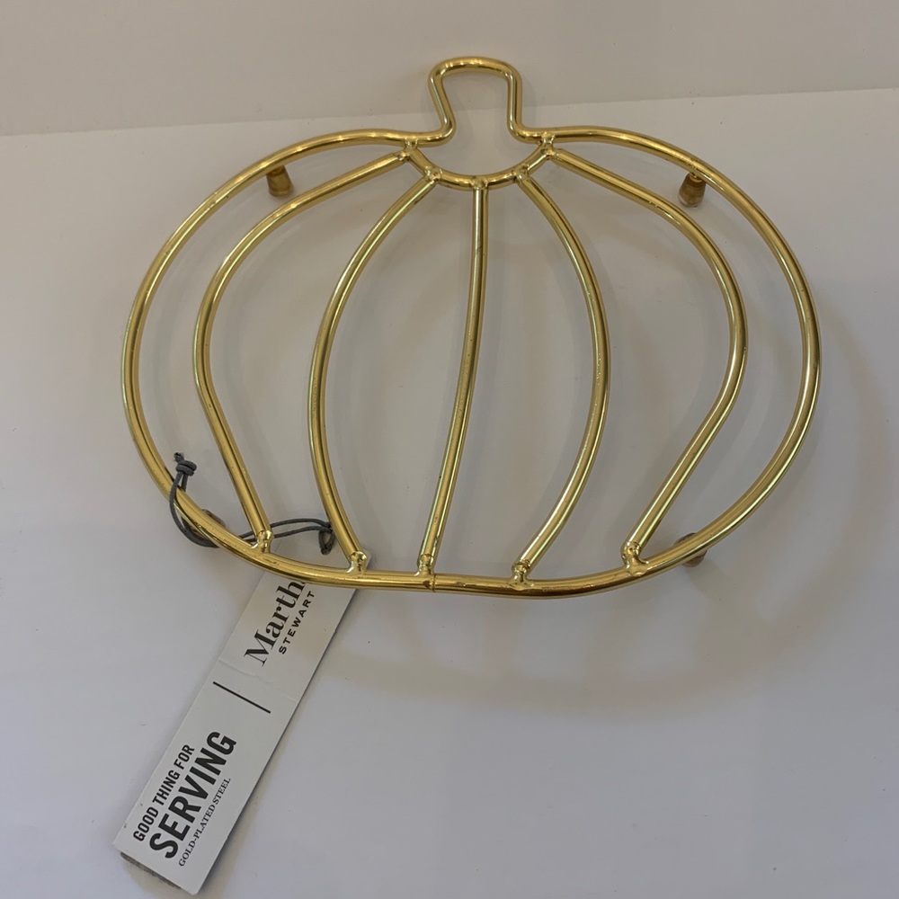 Martha Stewart Pumpkin Trivet Gold Halloween Fall Kitchen